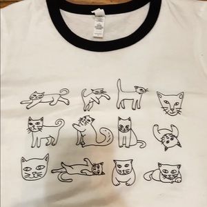 ModCloth Cat Print Ringer T